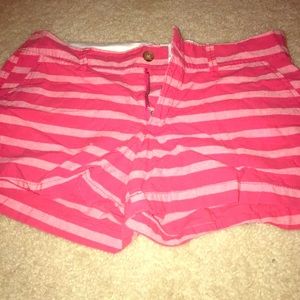 Pink striped shorts